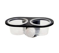 jopiuieo Cuenco de comida Gecko | Plato de agua para gecko, bandeja de accesorios con repisa de 4 tazas para tortuga, tarántula, serpiente, rana, lagarto, camaleones