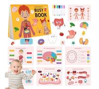 jopiuieo Libro de anatomía del Cuerpo Humano para niños, el Libro del Cuerpo Humano Ocupado el niño pequeño | Actividades de Aprendizaje de educación en el hogar - Libro de Cuerpo Humano para niños