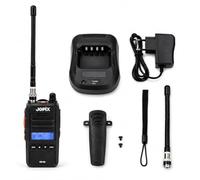Jopix CB-80 Walkie-Talkie CB 27 MHz Portátil Multinorma - Emisora Am/FM Profesional para Camión, Todoterreno y Emergencias - Batería 2600mAh, Pantalla LCD y Linterna - Conector 2 Pins Tipo Kenwood