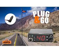 Jopix - Emisora Móvil CB JOPIX Ap-7 | con Antena Incluida | 40 Canales Multinorma | Potencia 4W/1W | Instalala en Menos de 2 Minutos | para Camiones | en Color Negro