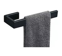 JOPOFI Toallero Rectangular de 8 Pulgadas, Anillo de Toalla contemporáneo de Acero Inoxidable Sus 304, toallero de Mano de diseño Moderno, Barra de Toalla de Mano para baño montado en la Pared, Negro