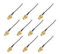 Jopto 10 Unidades de 1,96 Pulgadas / 5 cm U.FL Mini PCI a SMA Hembra 1.13 Bulkhead Pigtail Antena WiFi Cable Negro IPX Antena para Radio de Mano Mini PCI a PCI-E Tarjeta LAN inalámbrica WiMax