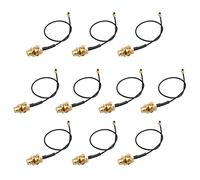 Jopto 10 Unidades U.FL Mini PCI/IPX a RP-SMA Macho, Cable de Antena WiFi Negro 15 cm de Longitud 1.13 para U.FL Radio de Mano Mini PCI-E Tarjeta WLAN Red WiMax