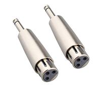 Jopto 2 Adaptadores XLR a Hembra de 6,35 mm de Conector Mono de Cable de 1/4 Pulgadas Macho TRS de Enchufe de Género - XLR-F a 3 Pines XLR Hembra de Audio Estéreo de Micrófono
