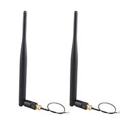 Jopto 2 Piezas 2.4G 5DB Antena WiFi Negro Toma RP-SMA Amplificador de Rango WLAN Desmontable Amplificador de WiFi con U.FL IPX a RP-SMA Antena Flexible 3G 4G WiFi Coaxial RF 15cm 1.13 Cable