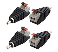 Jopto 4 Piezas Adaptador de Enchufe Macho RCA a Terminal AV Hembra de 2 Tornillos para Altavoz, Adaptador de CC balun de Tipo Pinza para Audio y vídeo y Conector de Potencia para CCTV