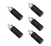 Jopto 5 adaptadores Hembra Mono Jack Hembra de 3,5 mm a RCA Macho, de Alto Rendimiento, Mini Jack Mono Hembra a un Solo RCA Phono Macho, convertidor de Audio RCA Profesional, Adaptador AV RCA Negro