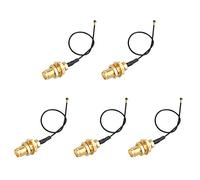 Jopto 5 Unidades de 10 cm de Longitud SMA Hembra a U.FL RF 0.81 IPX-4 MHF4 Mini PCI Pigtail Antena Negro WiFi Cable Conector de Extensión de IPX para Mini PCI a PCIE Tarjeta Inalámbrica LAN WLAN