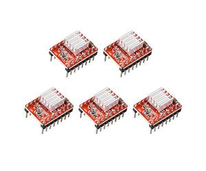 Jopto 5 unidades StepStick A4988 Red Arduino Stepper Módulo de reprap con mini disipador de calor para controlador de impresora 3D Reprap Ramps1.4