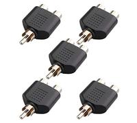 Jopto 5 unids RCA 1 Macho a 2 Hembras Adaptador RCA Enchufe Conector Phono AV vídeo Y Cable Divisor Adaptador RCA convertidor para micrófono mezcladores Audio y Equipo periférico Cable