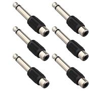 Jopto 6 adaptadores de Audio Macho a RCA Hembra, 6,35 mm (1/4 Pulgadas), Chapado en F/M de Alto Rendimiento de 6,35 mm, Conector Mono Jack a RCA Phono, convertidor AV Hembra, Conector RCA Negro