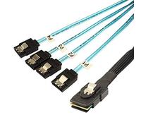 Jopto Mini SAS Cables 100 cm Interno Mini-SAS a 4 x SAS SATA Multi-Lane Forward Cable Hard Drive Data Transfer Mini SAS 36 Pin SFF-8087 Macho a 4 SATA 7 Pin Hembra Cable divisor de disco duro
