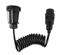 Jopwkuin Cable de Resorte Duradero para Caravana, 2m, con Enchufe para Remolque de 7 Pines, Cable Negro Impermeable para Vehículos Comerciales