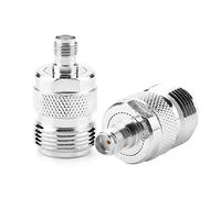 Jopwkuin Convertidor de Adaptador Coaxial RF, 2 Unidades Tipo N Hembra a SMA Hembra para Prueba, Ancho de Banda de Frecuencia de 0-6 GHz, Impedancia de 50 Ω, Material de Cobre