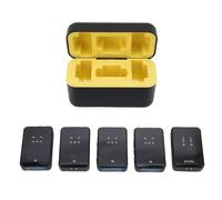 Jopwkuin Micrófono Lavalier Inalámbrico Portátil Micrófono de Solapa de Señal Estable a Prueba de Viento para Entrevista por Computadora, Distancia de Transmisión 2.4G 80 M, 5 Micrófonos para