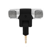 Jopwkuin Mini Micrófono Estéreo con Conector Chapado en Oro de 3,5 Mm para PC, Portátil, Cámara MD, Micrófono Ajustable de para Grabación de Sonido Digital