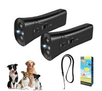 JOPWUE Dispositivo anti ladridos para perros, dispositivos disuasorios ultrasónicos, recargable, repelente de perros 2 en 1 con pantalla HD y linterna LED, eficaz para perros pequeños, medianos y