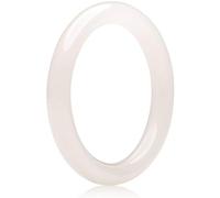 JORAsa Pulsera de Jade Natural, Brazalete Blanco de Grado sebo, Pulsera con Chaise Longue de Barra Delgada Redonda, Regalo de cumpleaños para la Madre Lucky Stone representa Buenas bendiciones, co