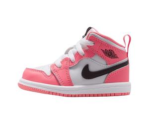 Jordan 1 Mid - Zapatos para bebés/niños pequeños (rosa vista/blanco/negro)