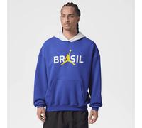 Sudadera con capucha con logo Oversize Jordan Brooklyn Brasil para hombre Azul L