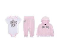 Jordan Conjunto de tres piezas con sudadera de punto con capucha y cremallera completa - Bebé (6-12) - Rosa 18M