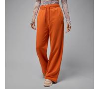 Jordan Flight Fleece Pantalón con dobladillo abierto de tejido French terry - Mujer - Naranja L (EU 44-46)