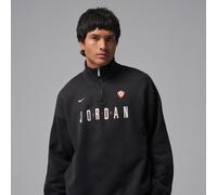 Jordan Flight Sudadera de tejido Fleece con estampado y cremallera 1/4 - Hombre - Negro S