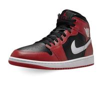 Jordan Hombres 1 Mid Negro/Blanco-Gym Rojo (DQ8426 061), negro/rojo/blanco (black/gym red/white), 42 EU