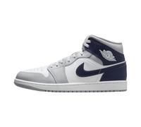 Jordan Hombres 1 Mid White/Midnight Navy-Wolf Grey (DQ8426 104), Blanco/azul marino medianoche-gris lobo, 44 EU