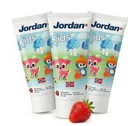 Jordan ® | Pasta de Dientes para Niños | 0-5 Años | Sabor Frutal Suave | 50ml x 3 | 1000 ppm Flúor | Sin SLS | Para Dientes de Leche y Encías Sensibles