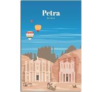Jordan Petra Historical Place Vintage Viaje Póster Retro Pared Arte Lienzo Póster Arte Imprimir Hogar Decoración Habitación Decoración Sin Marco 50x75cm