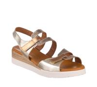 Jordana Shoes 681 Sandalia DE Piel con VELCROS Mujer Oro 41, 2019741