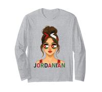 Jordanian Girl Jordan Flag Jordanian Girlfriend Wife Manga Larga