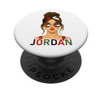 Jordanian Girl Jordan Flag Jordanian Girlfriend Wife PopSockets PopGrip Adhesivo