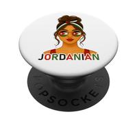 Jordanian Girl Jordan Flag Jordanian Girlfriend Wife PopSockets PopGrip Adhesivo