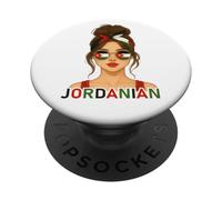 Jordanian Girl Jordan Flag Jordanian Girlfriend Wife PopSockets PopGrip Adhesivo