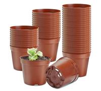 Jordbrux Macetas de repuesto de 16 cm, macetas de plástico reutilizables para semilleros, esquejes, trasplante, pequeño recipiente redondo para flores, paquete de 20