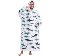 JOREAY Manta con Capucha Vestible para Mujer, Extra Larga de Gran Tamaño Suave Cómoda y Cálida Manta con Capucha, Regalos del Día de la Madre para Mamá, Ballena, Oversized