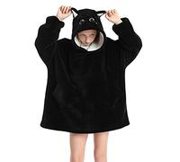JOREAY Manta de gran tamaño con capucha para niños, manta de sherpa mullida, gigante, cómoda sudadera con capucha para niños y adolescentes, Gato., One Size