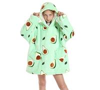 JOREAY - Sudadera tipo manta para niños, tamaño grande, con capucha, manta de sherpa mullida y gigante, cómoda para niños y adolescentes, avocado, One Size