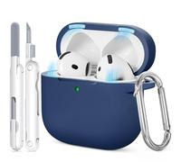 Joremx Funda protectora para AirPods 4, material protector de silicona suave hecho para AirPod 4 Generación, kit de limpieza y un llavero adecuado para Apple AirPods 4ª y AirPods 4 versión ANC, color