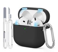 Joremx Funda protectora para AirPods 4, material protector de silicona suave hecho para AirPod 4 Generación, kit de limpieza y un llavero adecuado para Apple AirPods 4ª y AirPods 4 versión ANC, color