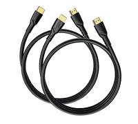 Jorenca Cable HDMI 8K4K 2m*2pcs(HDMI 2.1,8k@60hz,48gbps&4k@120hz,18gbps)Conectores chapados en oro de ultra alta velocidad,Retorno de audio Ethernet,full HD 1080p,3D Compatible Xbox HDTV PS3/4/5/9,etc