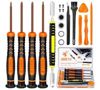 JOREST - Kit de desmontaje PS5, 19 unidades, kit de limpieza, herramienta de reparación para mando y consola, con destornillador Torx T9 y PH00 PH0 PH1, patas de palanca, pinzas para depilar, cepillo