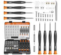 JOREST Kit de reparación de gafas, juego de herramientas para arreglar gafas que incluye tornillos pequeños, almohadillas nasales, pinzas, paño de limpieza y destornilladores de precisión