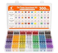 JOREST Kit surtido de 300 fusibles para coche, 160 mini fusibles de cuchilla automotriz + 90 fusibles mixtos estándar + 50 micro fusibles + extractor - para caravana, camión, motocicleta (2 A, 3 A, 5