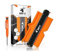 JOREST Medidor Contornos 25cm + Lapiz carpintero, Regalos Navidad para Hombre Padre, Copiador de Contornos, Regla Medidor Angulos, Transportador de Formas para Azulejos Suelos/Parquet Laminado/Madera