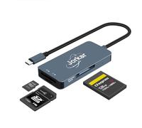 Jorkar Lector de Tarjetas CFexpress Tipo B, USB C 3.2 CF Express Lector Adaptador Compatible con Panasonic Nikon Canon Cámara, 3en1 CF Express Tipo B & SD & Micro SD TF (no para XQD)