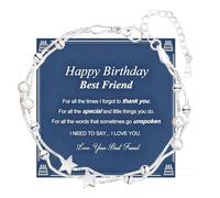 Jormftte 1 pulsera de feliz cumpleaños, chapada en plata, ajustable, joyería para mujer con estrellas, regalo sentimental para mamá, hermana, hija, sobrina, mejor amiga