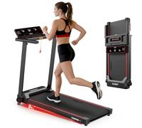 JOROTO Cinta de Correr Plegable para el Hogar, Motor 2,5PS, Inclinación 8%, Velocidad 1-12 KM/H, Cinta Ancha, Pantalla LED, Peso Máximo 130KG, Compacta con Manillar para Caminar y Correr